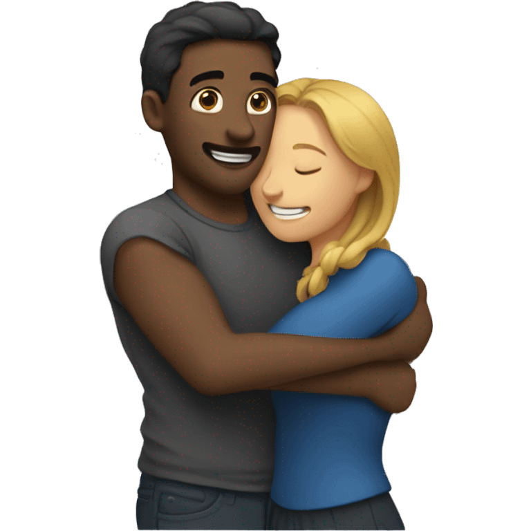 Hugs between man and woman  emoji