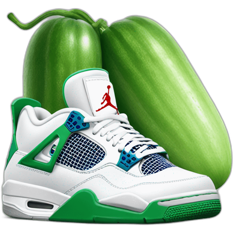 cucumber wearing air jordan 4 sneakers emoji