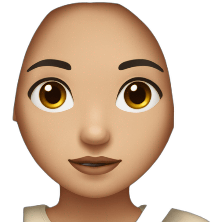 metis girl with dark brown eyes and long black Smooth hair With light brown strands emoji