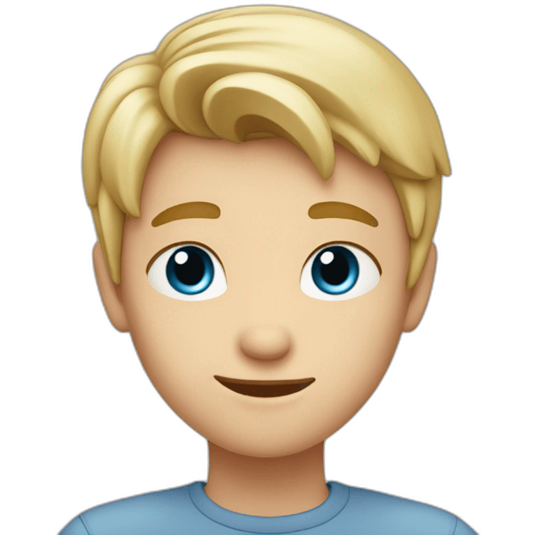 young blond man with gray-blue eyes makes a heart with his hands emoji