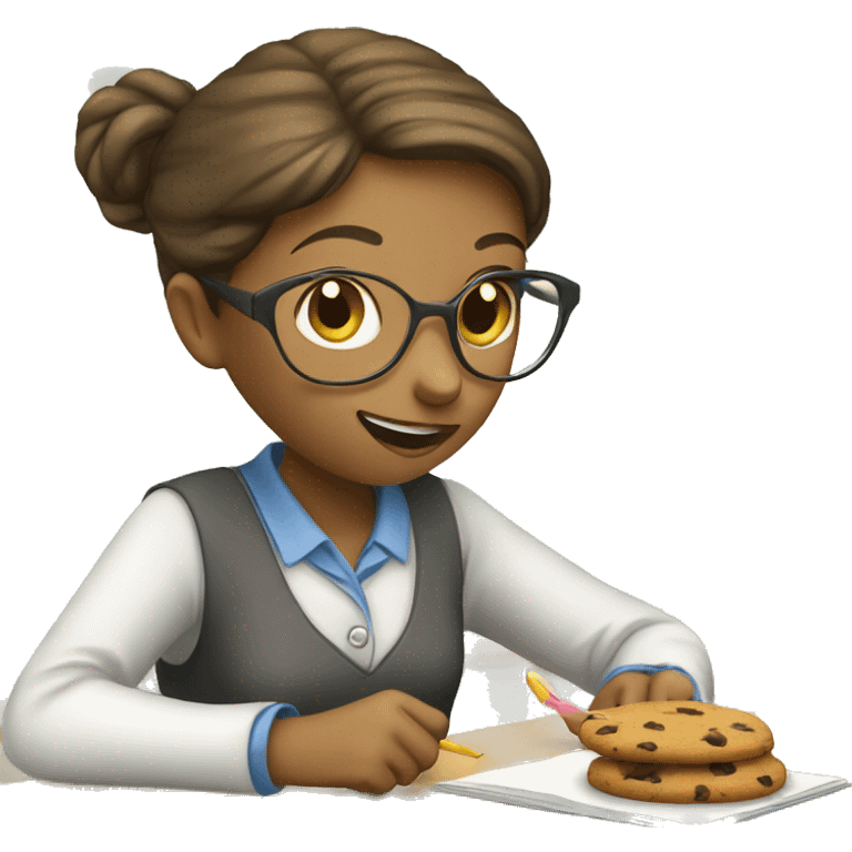 girl teacher mouse eating cookie emoji