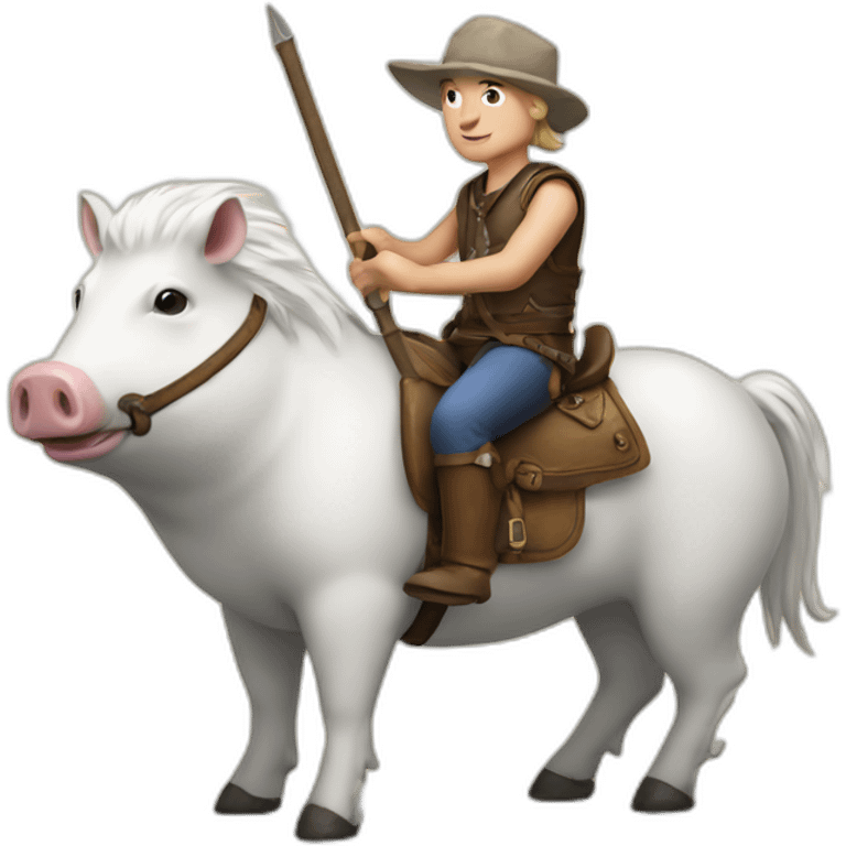 White hog rider emoji