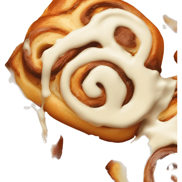 cinnamon roll with cream chees frosting emoji