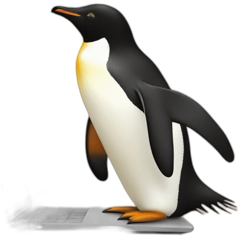 penguin at laptop emoji