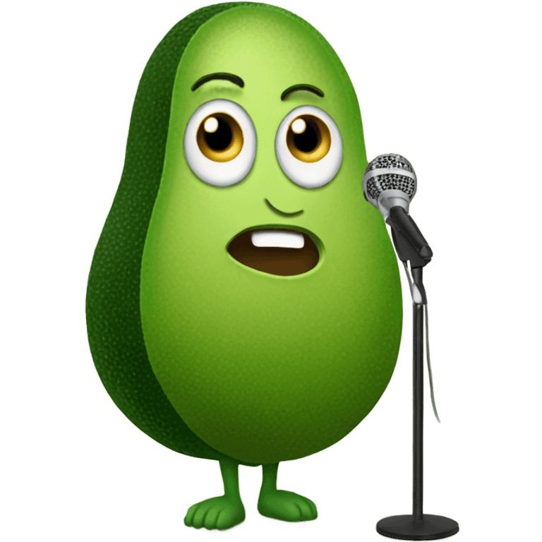 avocado with mic emoji