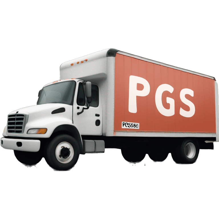 Boxtruck with letters "PGS” on the side emoji