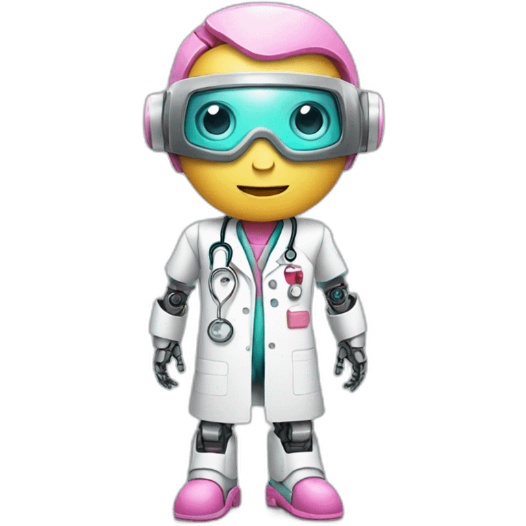 robot doctor with pink elements emoji