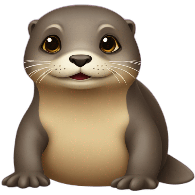 Une loutre sur un tortue emoji