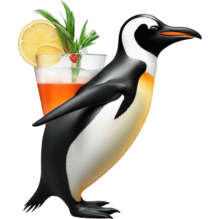 penguin making a cocktail  emoji