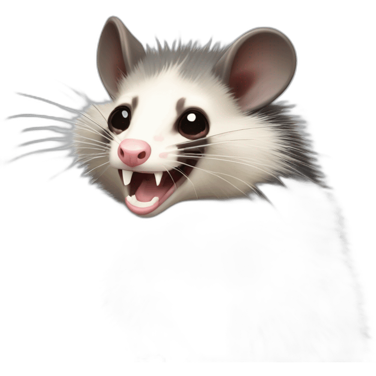 vicious opossum with long hair emoji