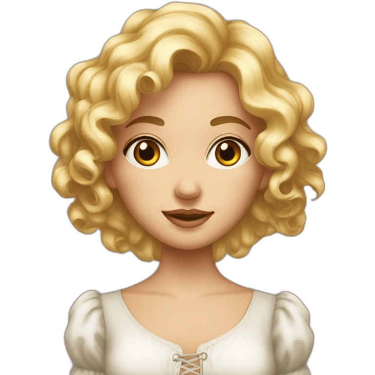 Une jeune fille aux cheveux bouclés blond vénitien emoji