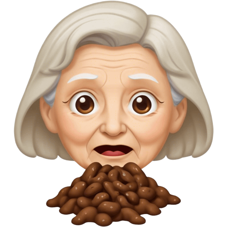 Old lady playing poo emoji