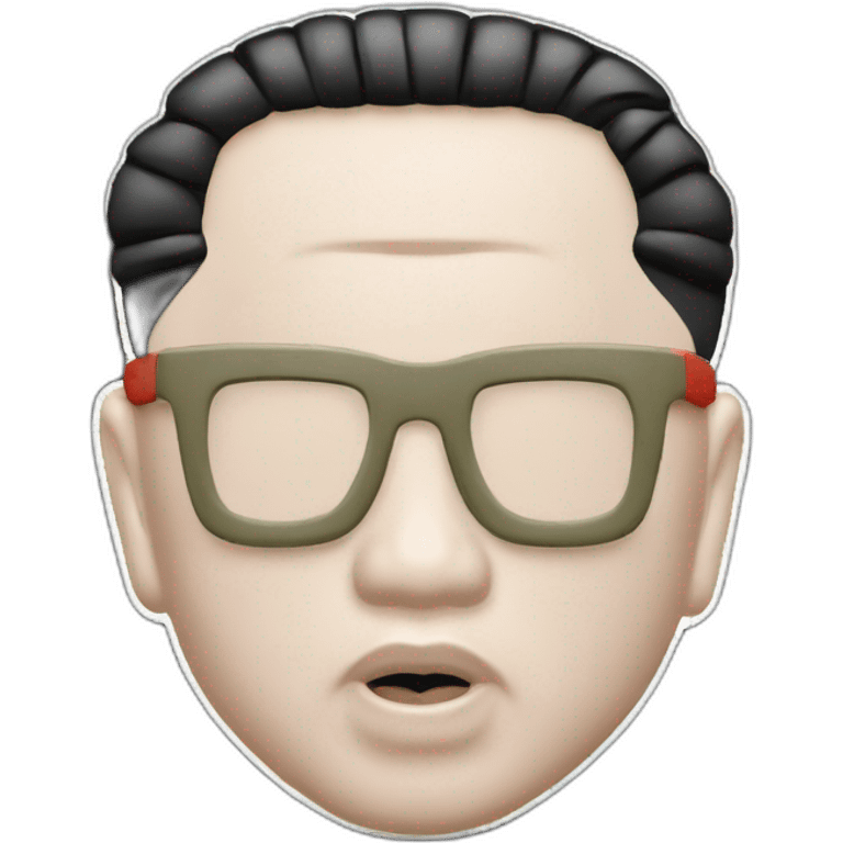 Kim jong UN waer badge of LOGO Nike emoji