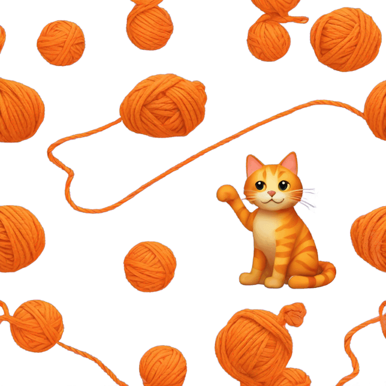 orange cat with a yarn ball emoji