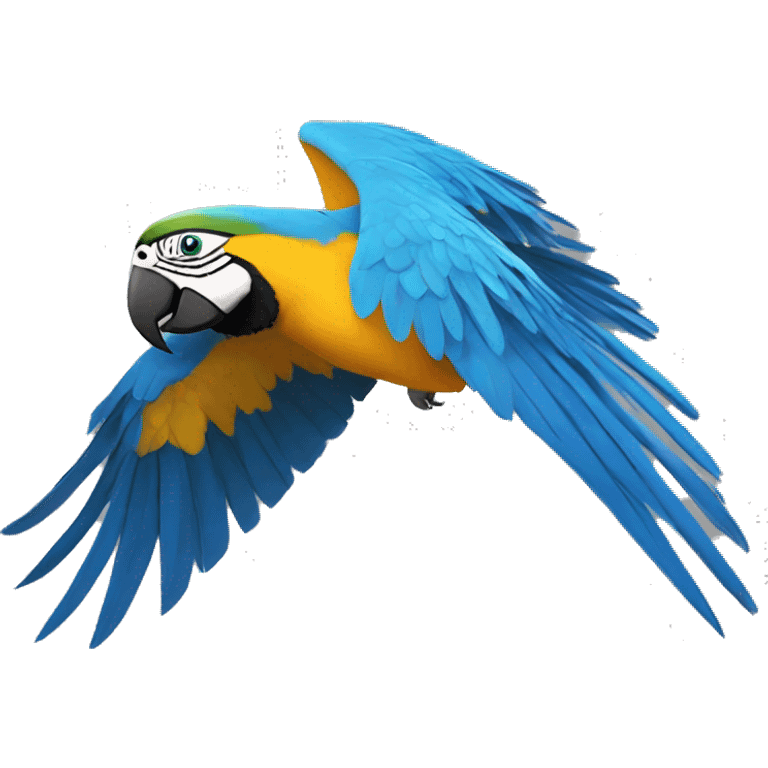 blue and yellow macaw flying  emoji