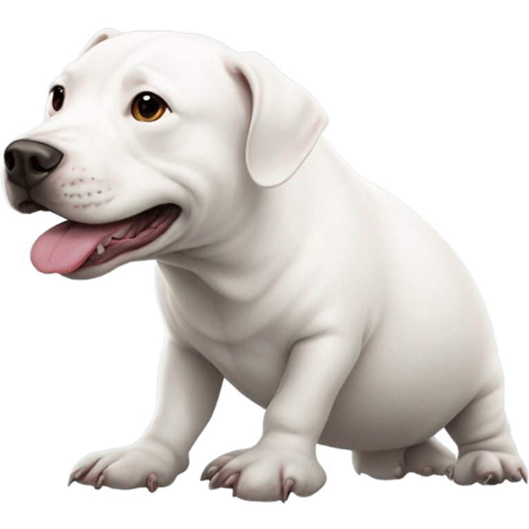 Beluga Whale with white pitbull on top of it  emoji