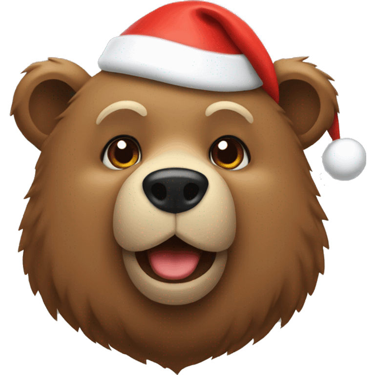 Bear with a Christmas hat on emoji