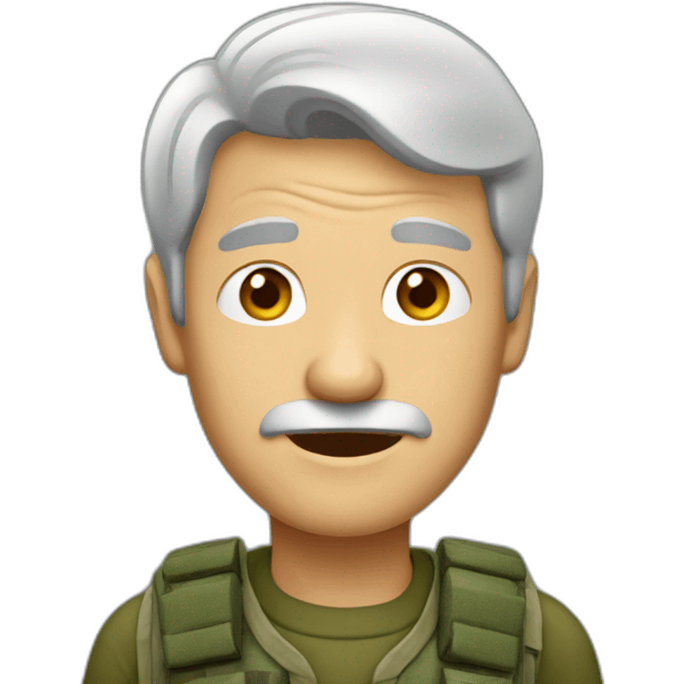 old man with short gray hair dressed in camouflage emoji