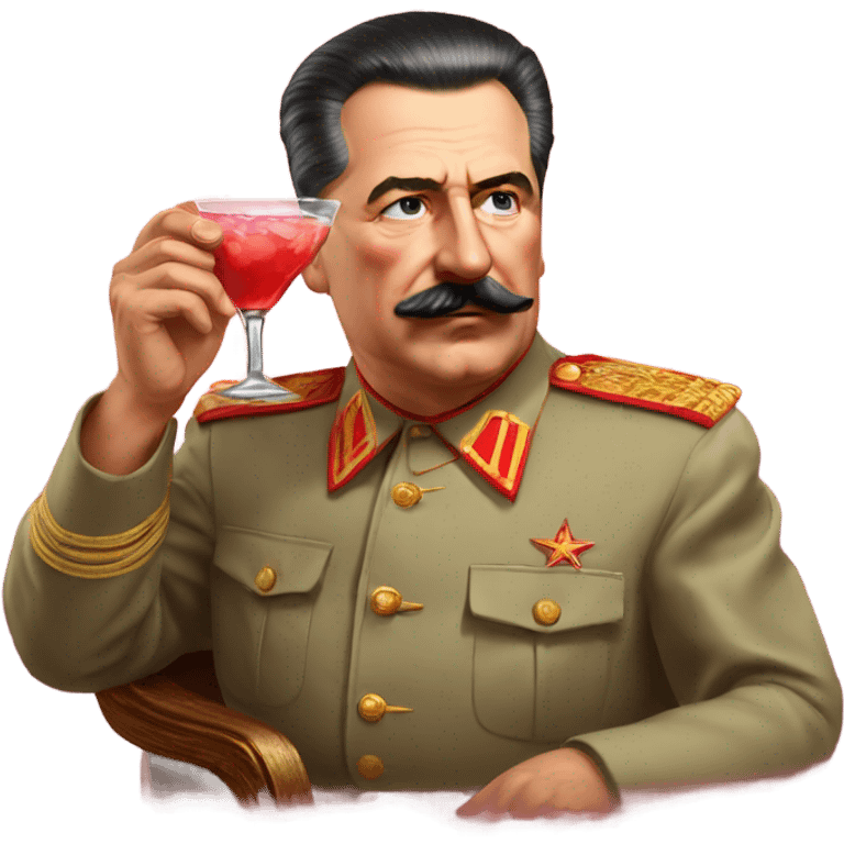 Stalin drinking a cosmo emoji