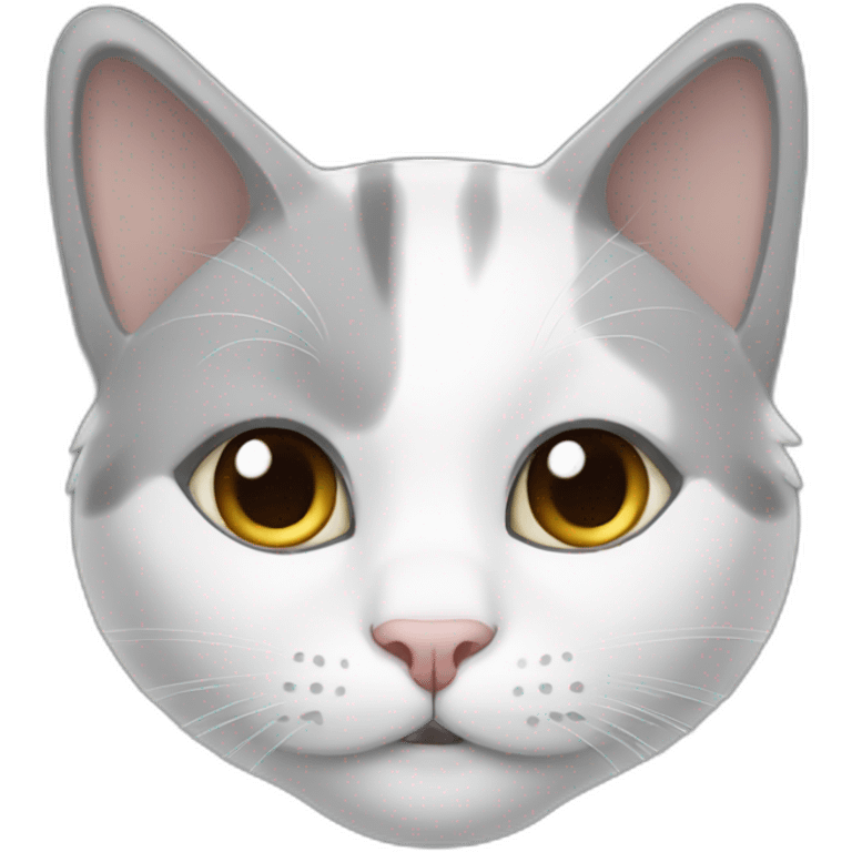 gray and white cat emoji