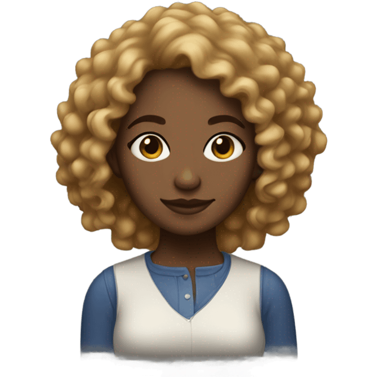 a light skin black girl with short curly hair emoji