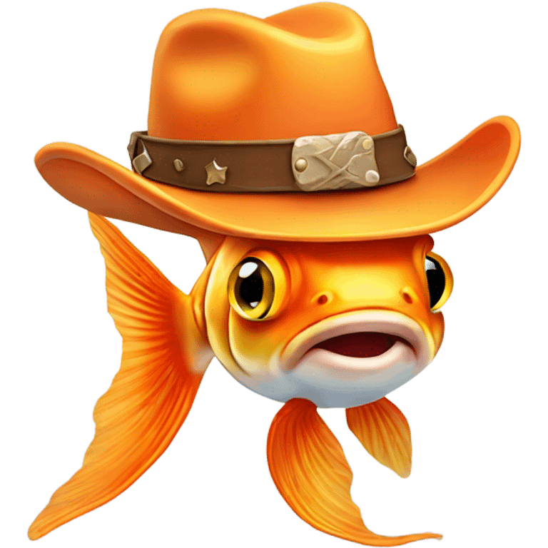 Goldfish with cowboy hat emoji