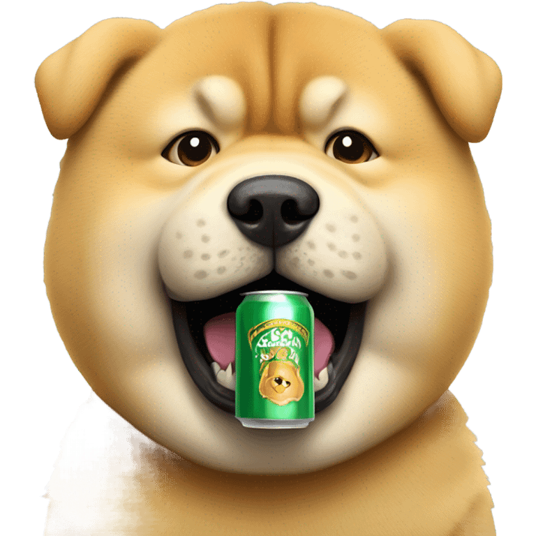 chow chow holding beer emoji