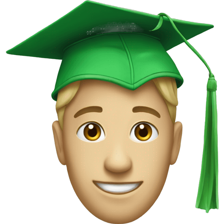 Green graduation cap emoji