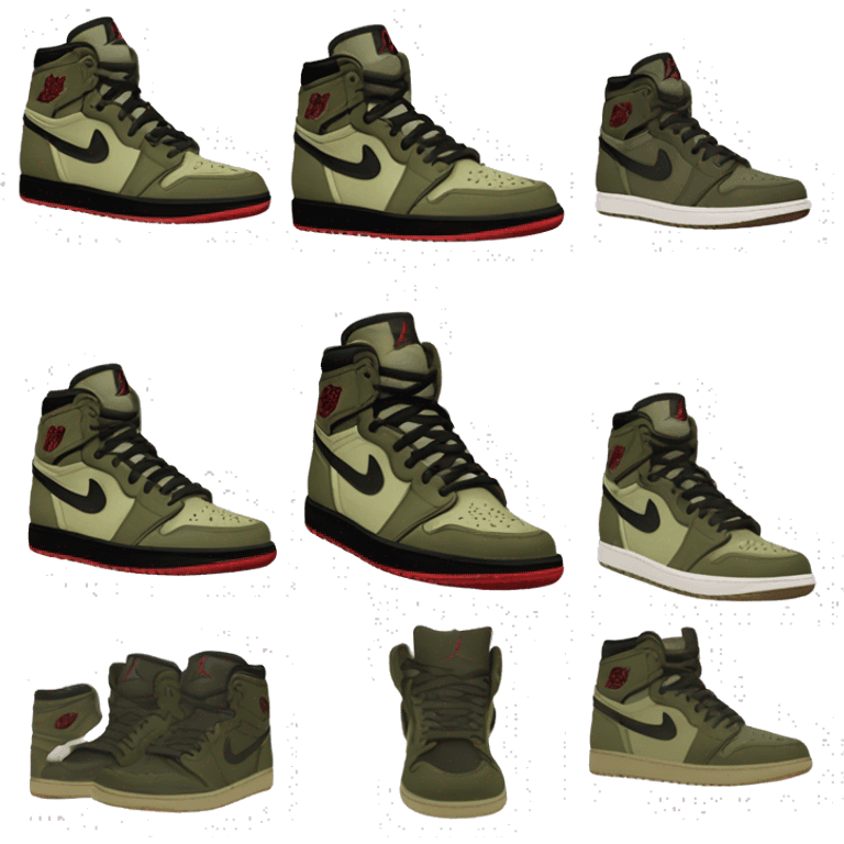 jordan 1 retro travis scott olive shoes  emoji