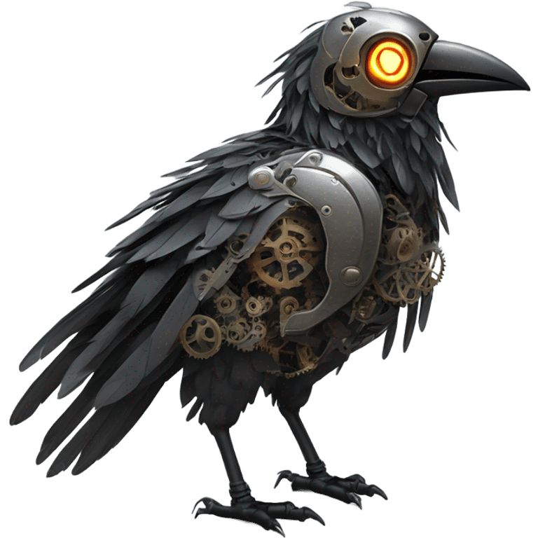 Robot crow emoji