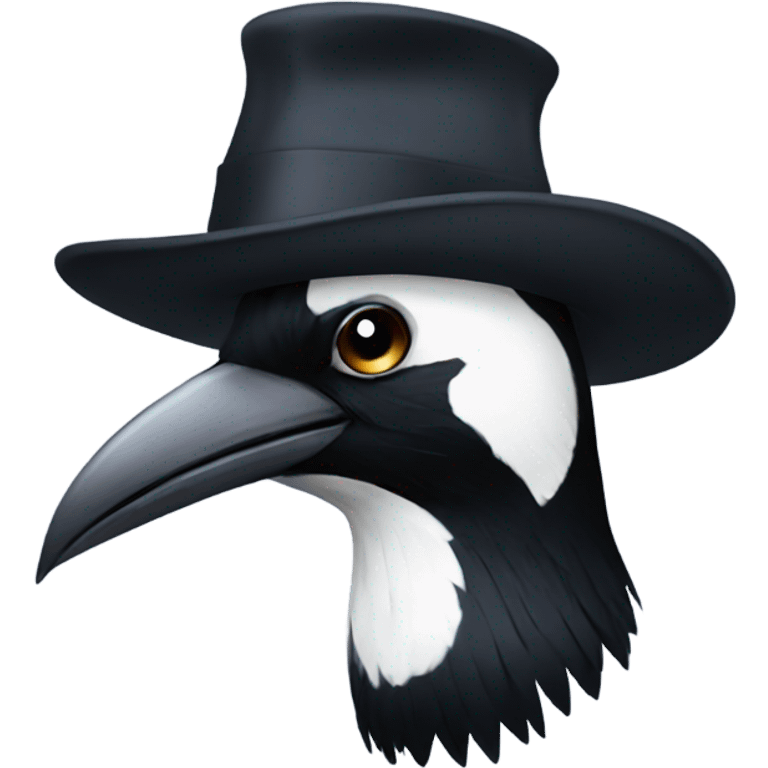 Magpie with hat emoji