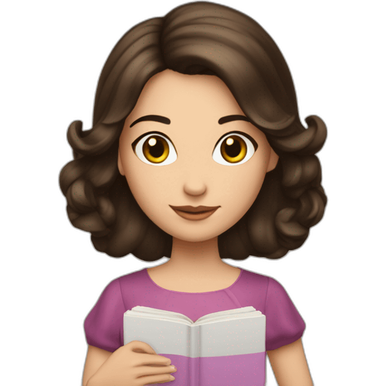 Brunette princess with book emoji