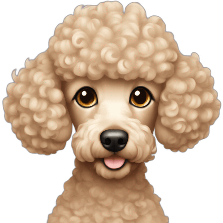 Poodle beige short curls emoji