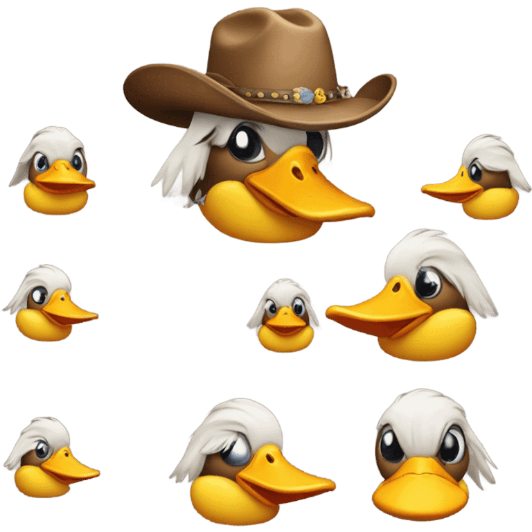 cowgirl duck with lashes  emoji