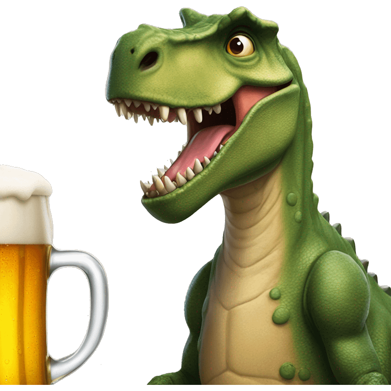 A beer drinking dinosaur￼ emoji