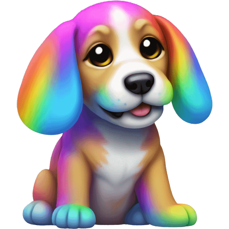 neon rainbow puppy emoji