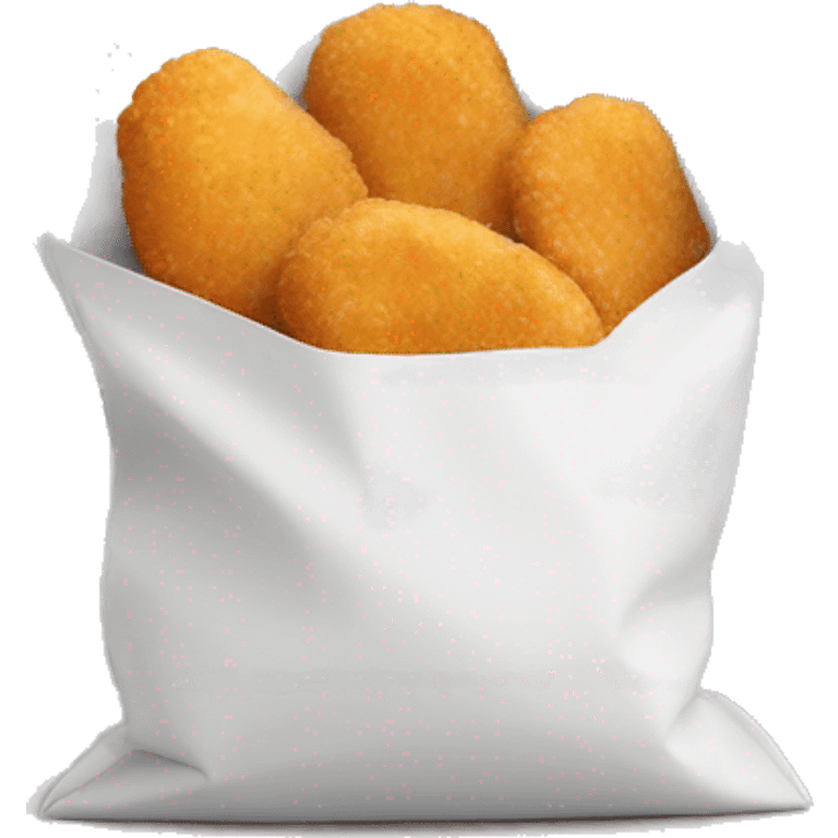 chicken nuggets in a small pouch emoji