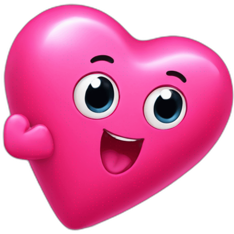 Pink heart Gummie doing exercise emoji