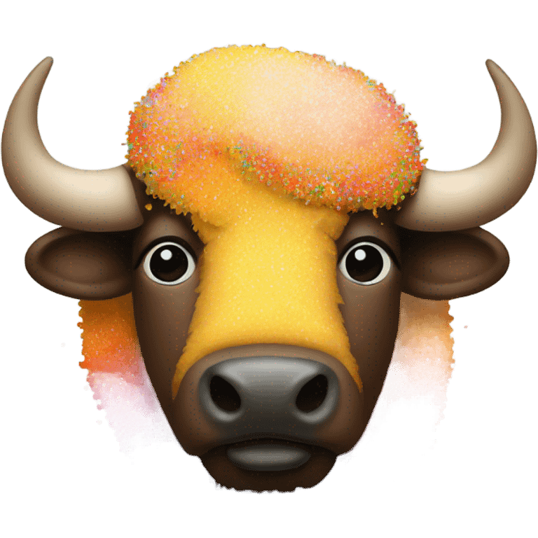 Buffalo with sprinkles around emoji