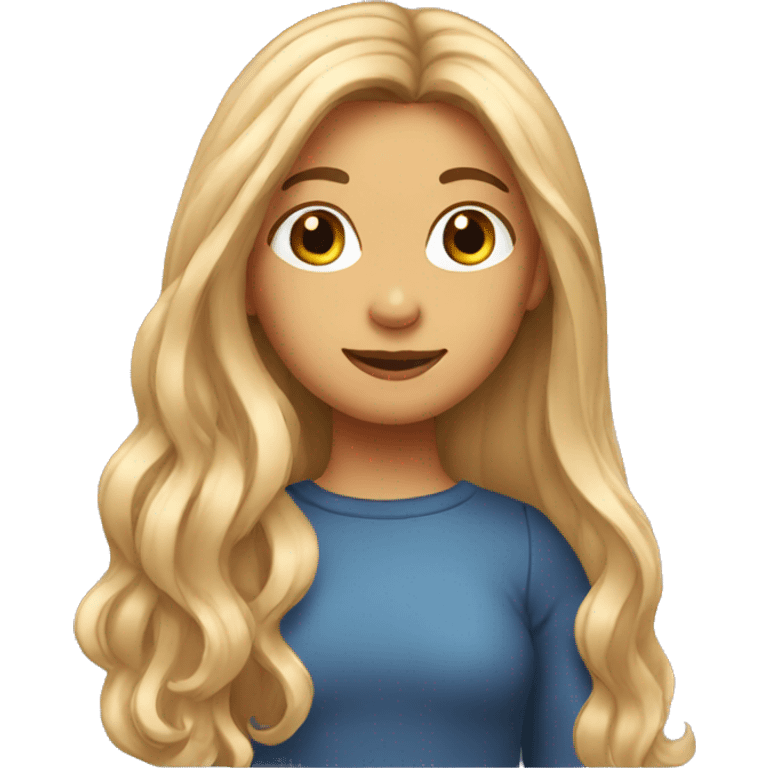 Girl with long hair over her shoulder  emoji