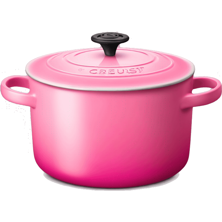 Pink le creuset Dutch oven emoji