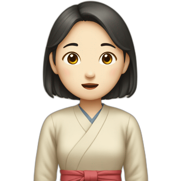 Korean girl telling a story emoji