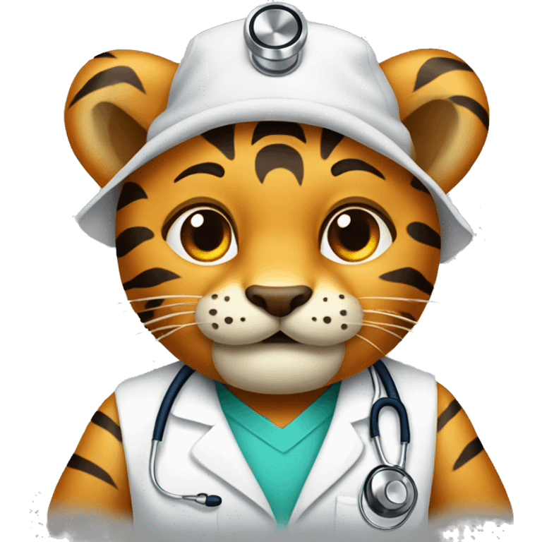 tiger wearing a stethoscope around its neck emoji