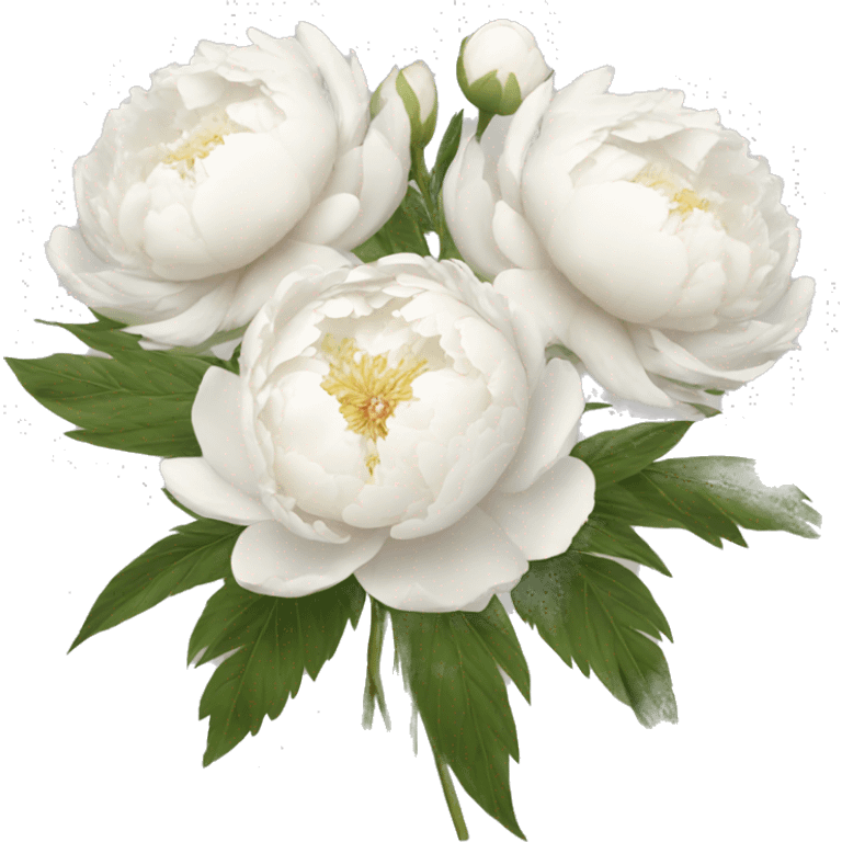 White peonies bouquet  emoji