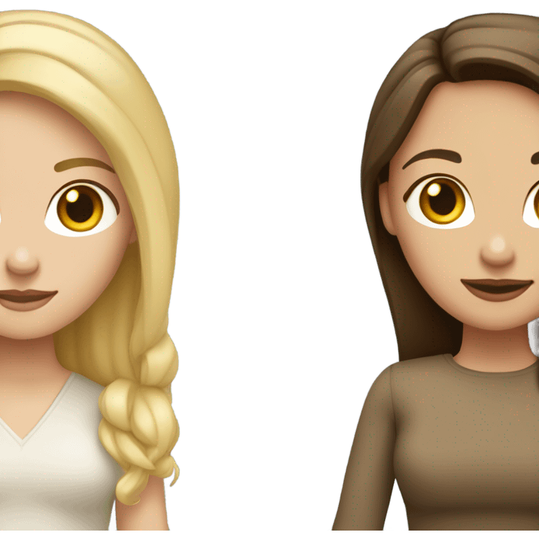 Caucasian Brunette wife and Caucasian blonde wife holding hands emoji