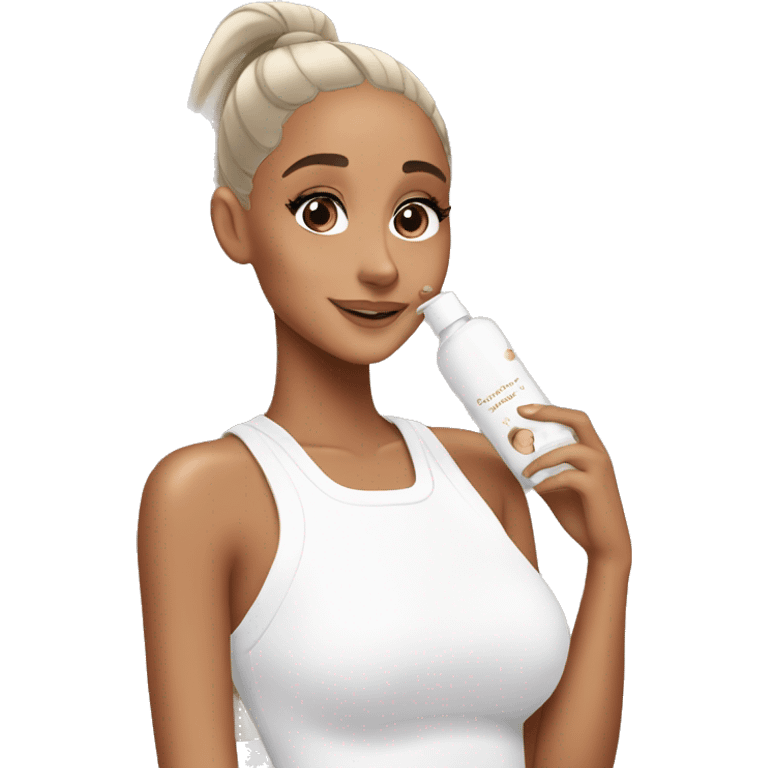 ariana grande doing skincare  emoji