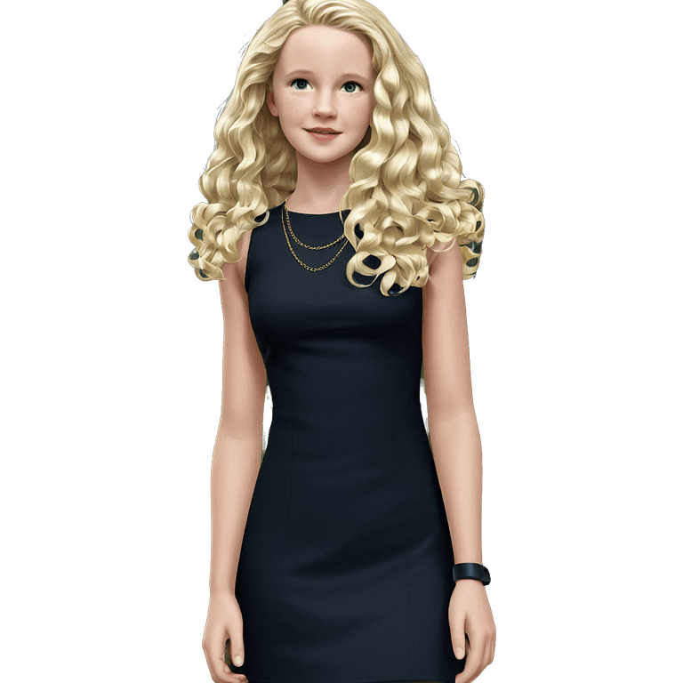 blonde girl in black dress emoji