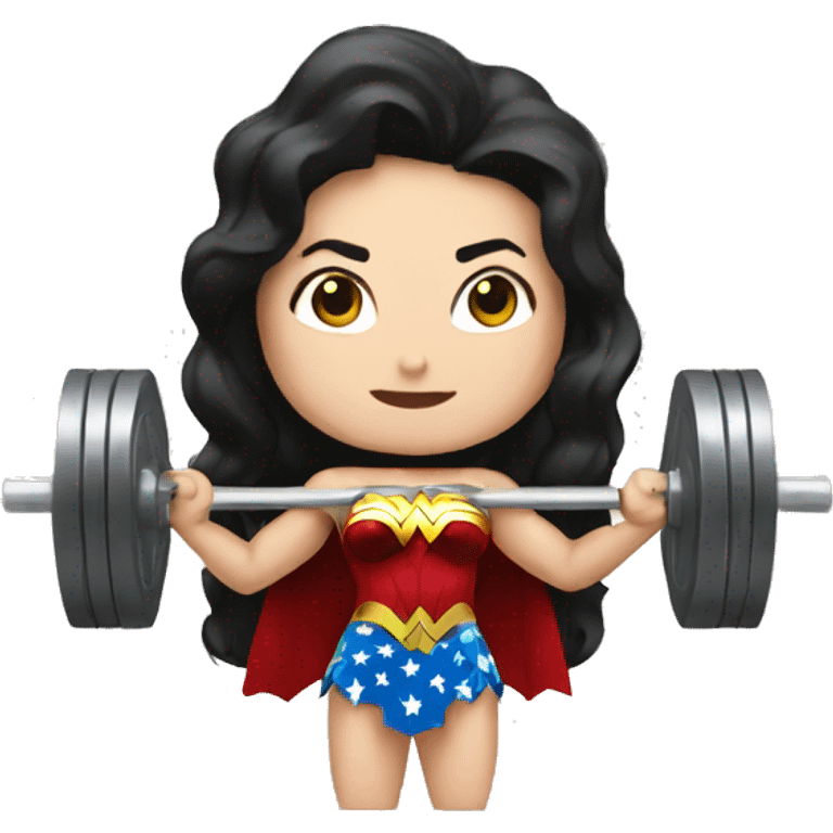 wonder woman lifting a weight emoji