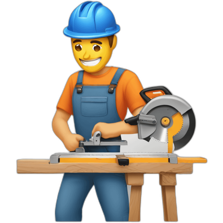 Woodworker with miter saw emoji