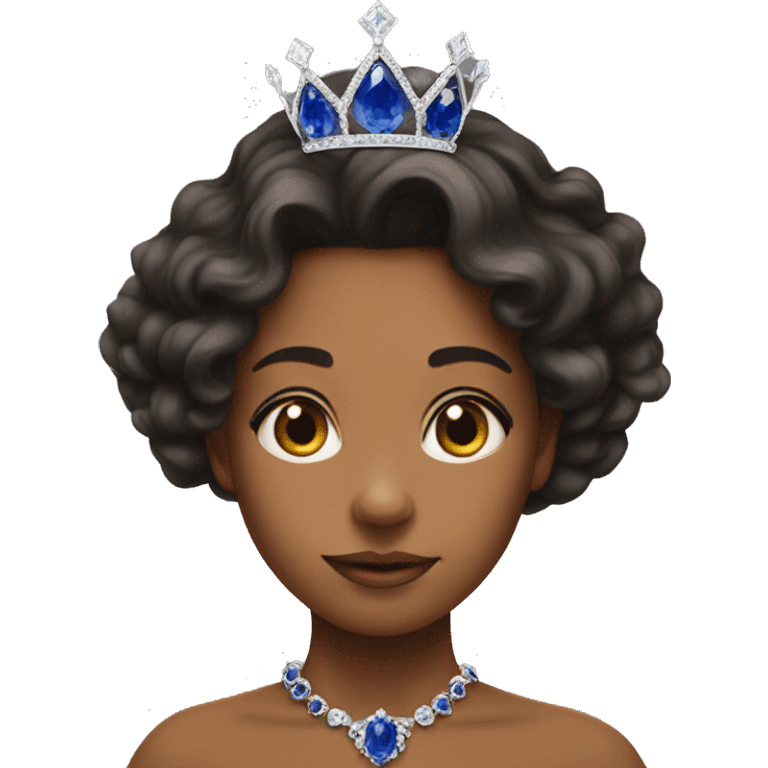 Sapphire crown on a young queen emoji